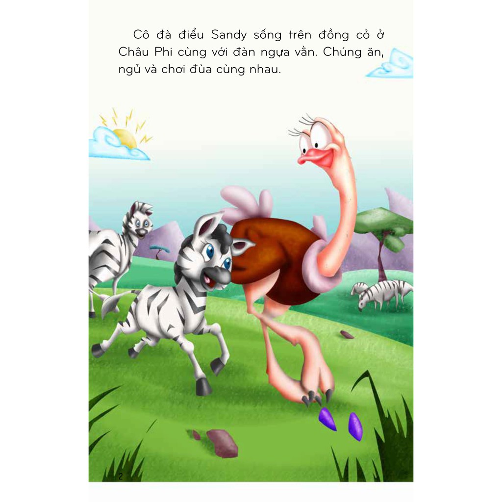 thế giới tuyệt vời của động vật - đà điểu và ngựa vằn