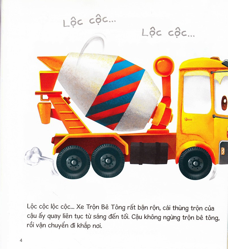 thế giới xe công trình - xe trộn bê tông vất vả (tái bản 2019)