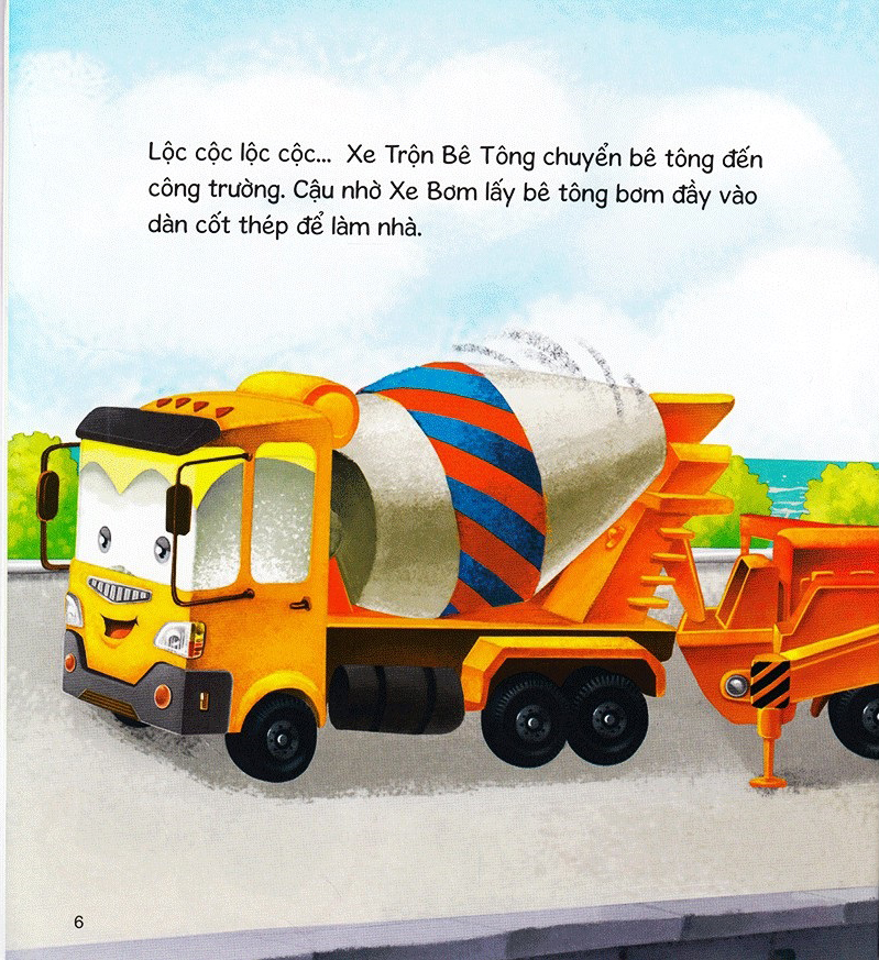 thế giới xe công trình - xe trộn bê tông vất vả (tái bản 2019)