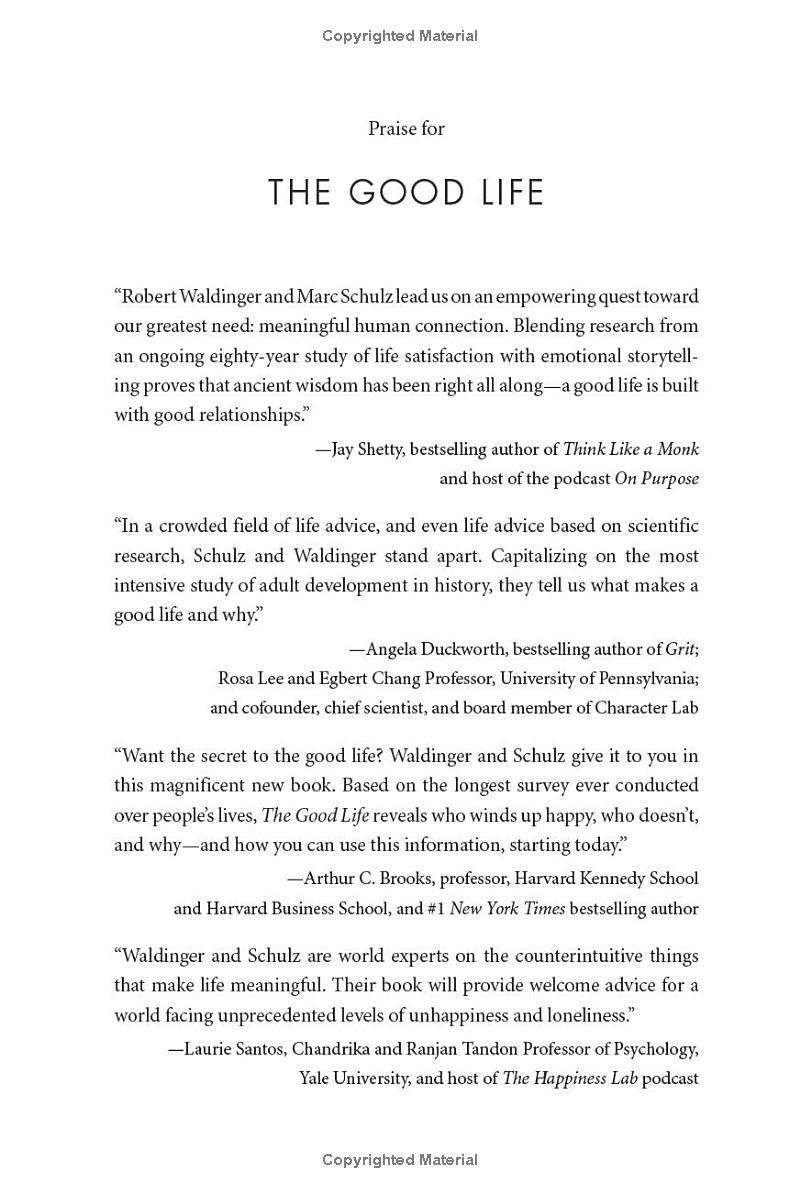 the good life: lessons from the world's longest study on happiness