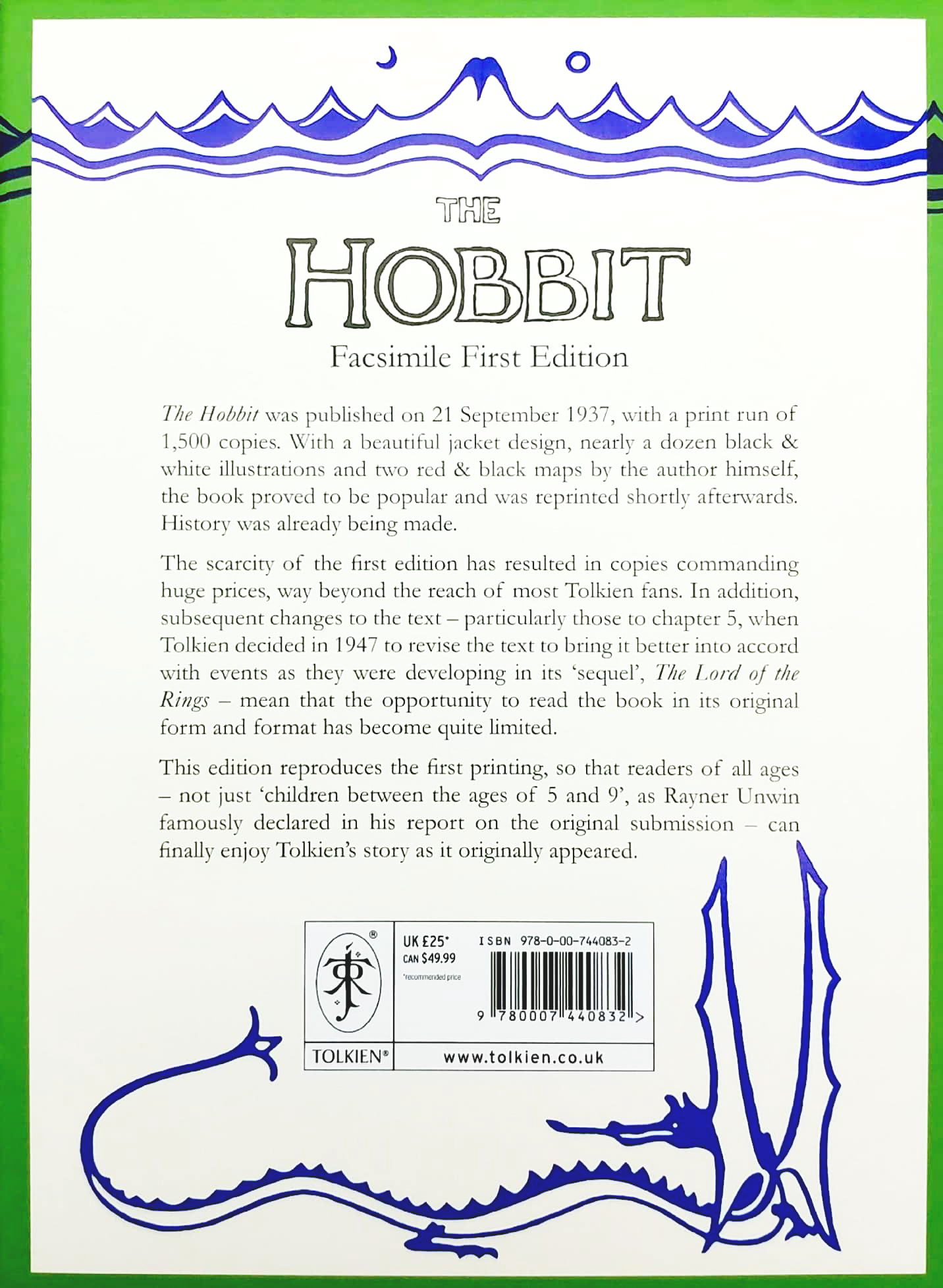 the hobbit facsimile first edition (80th anniversary edition)
