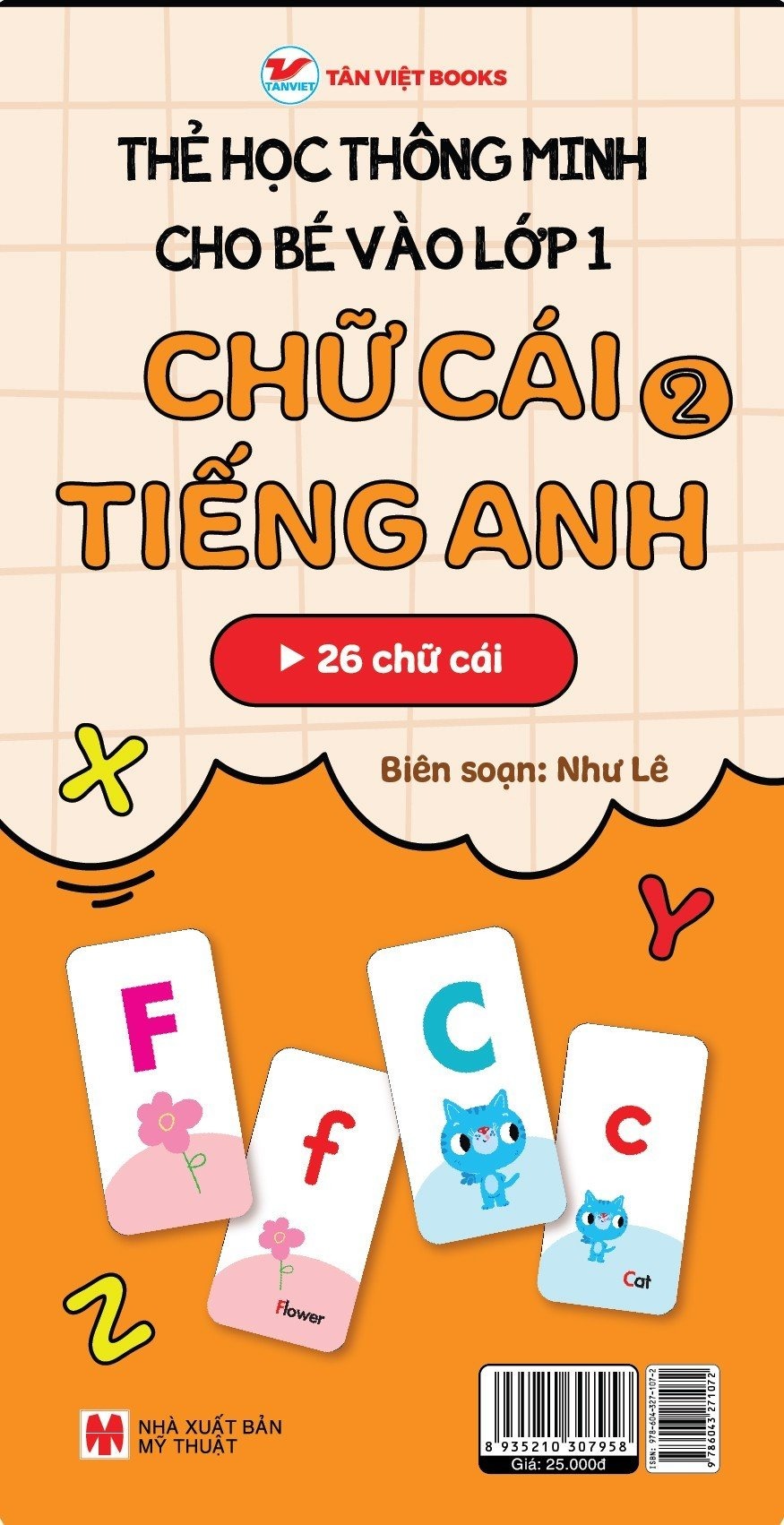 thẻ học thông minh cho bé vào lớp 1 - chữ cái tiếng anh 2 (tái bản 2025)