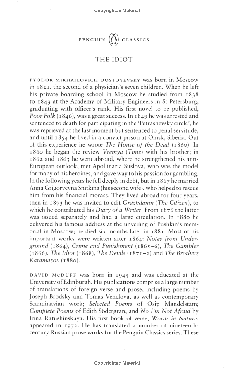 the idiot (penguin classics)
