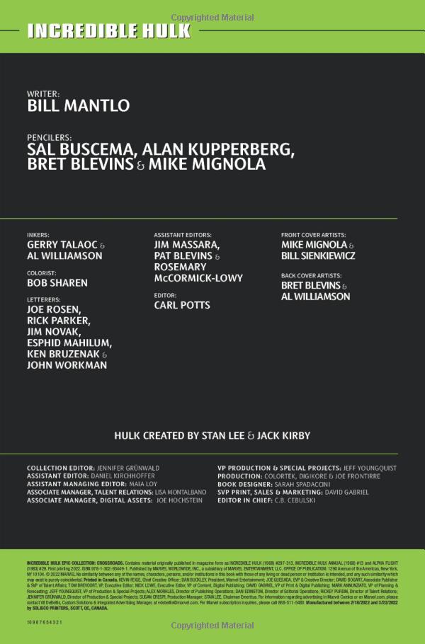 the incredible hulk epic collection: crossroads