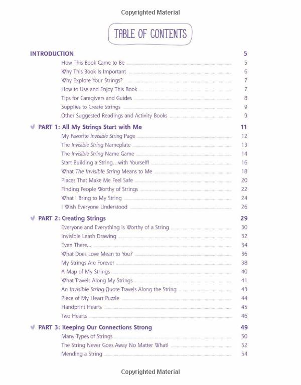 the invisible string workbook: creative activities to comfort, calm, and connect