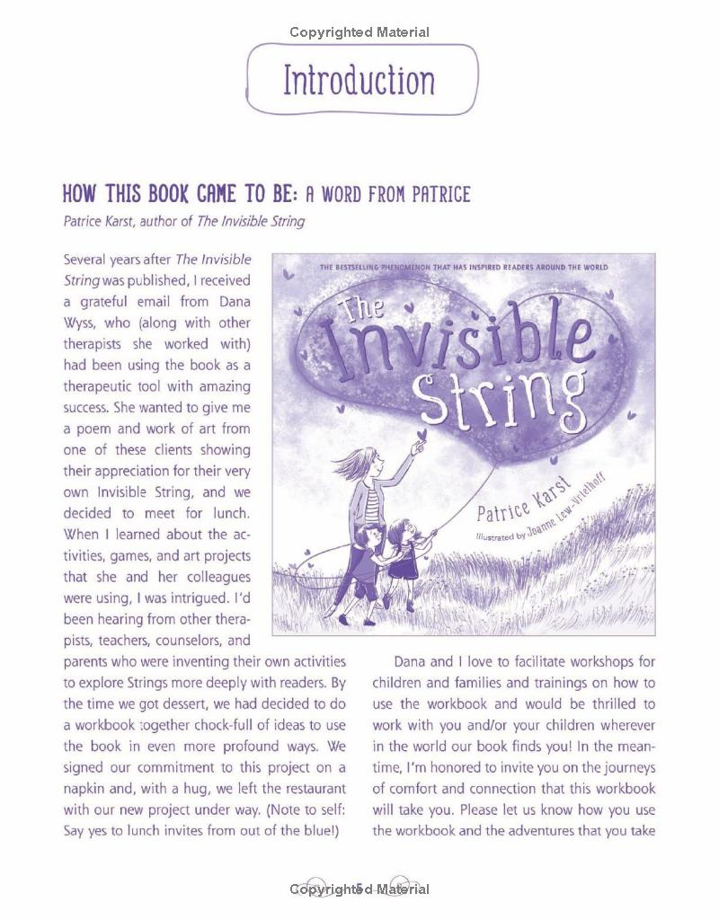 the invisible string workbook: creative activities to comfort, calm, and connect