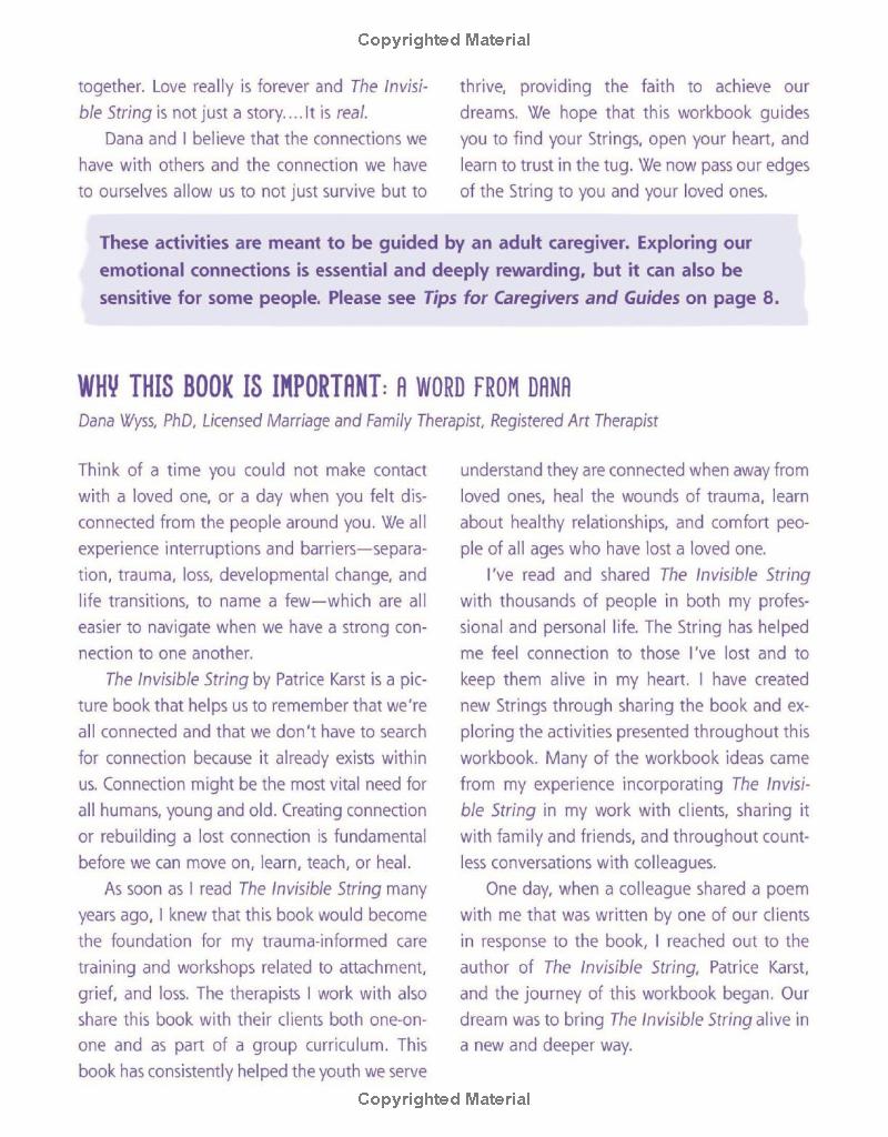 the invisible string workbook: creative activities to comfort, calm, and connect