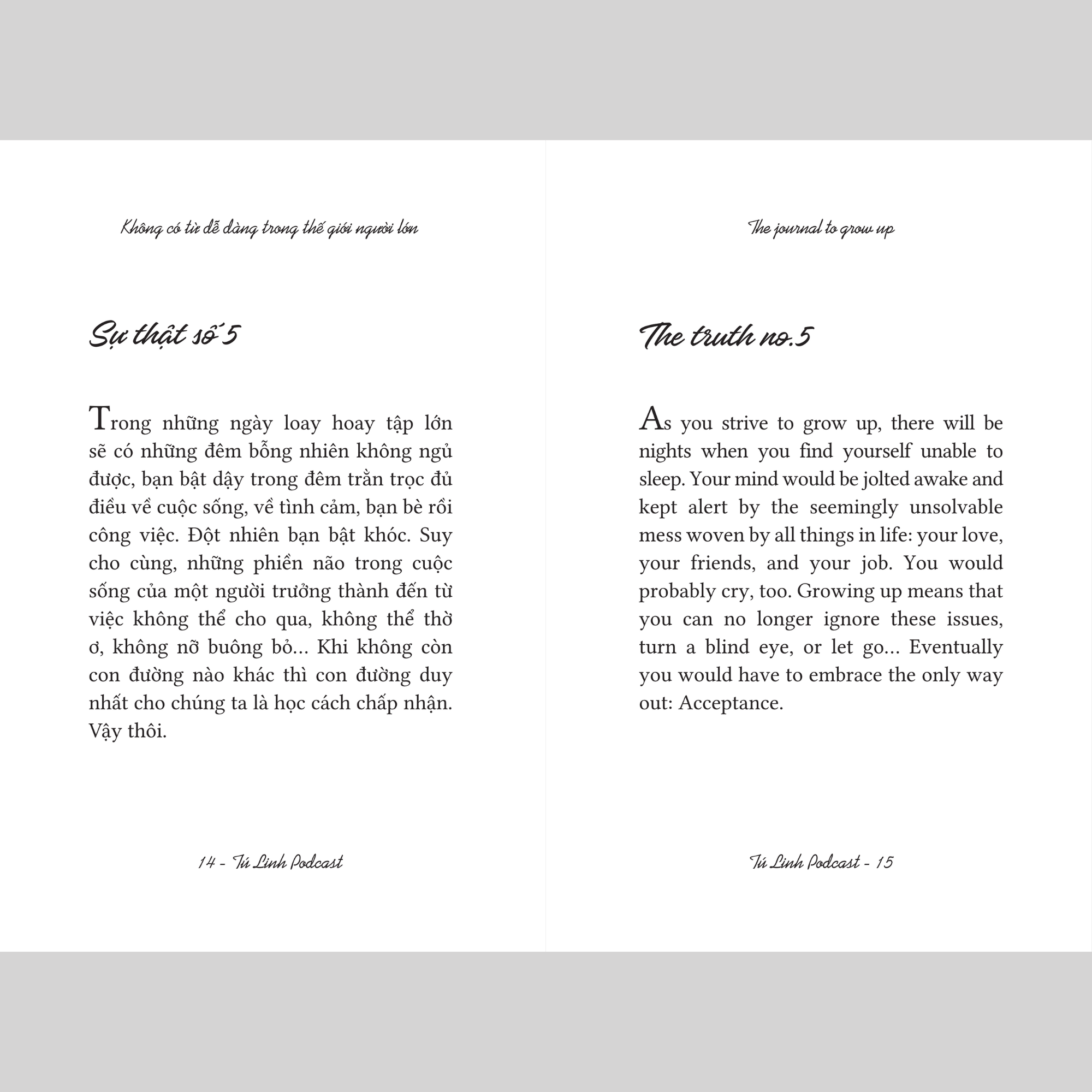 the journal to grow up - không có từ dễ dàng trong thế giới người lớn