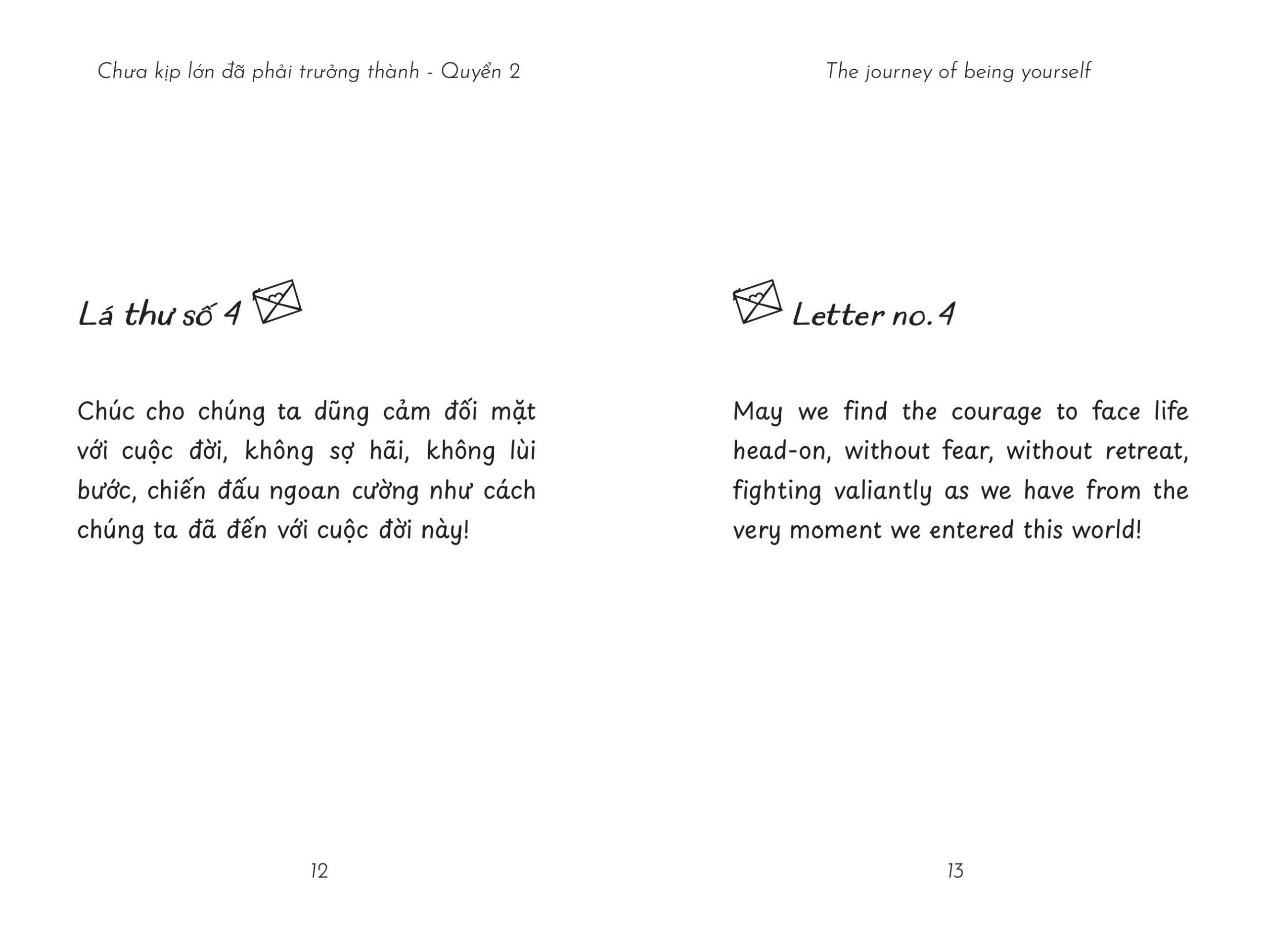 the journey of being yourself - chưa kịp lớn đã phải trưởng thành - quyển 2 - phiên bản song ngữ việt-anh