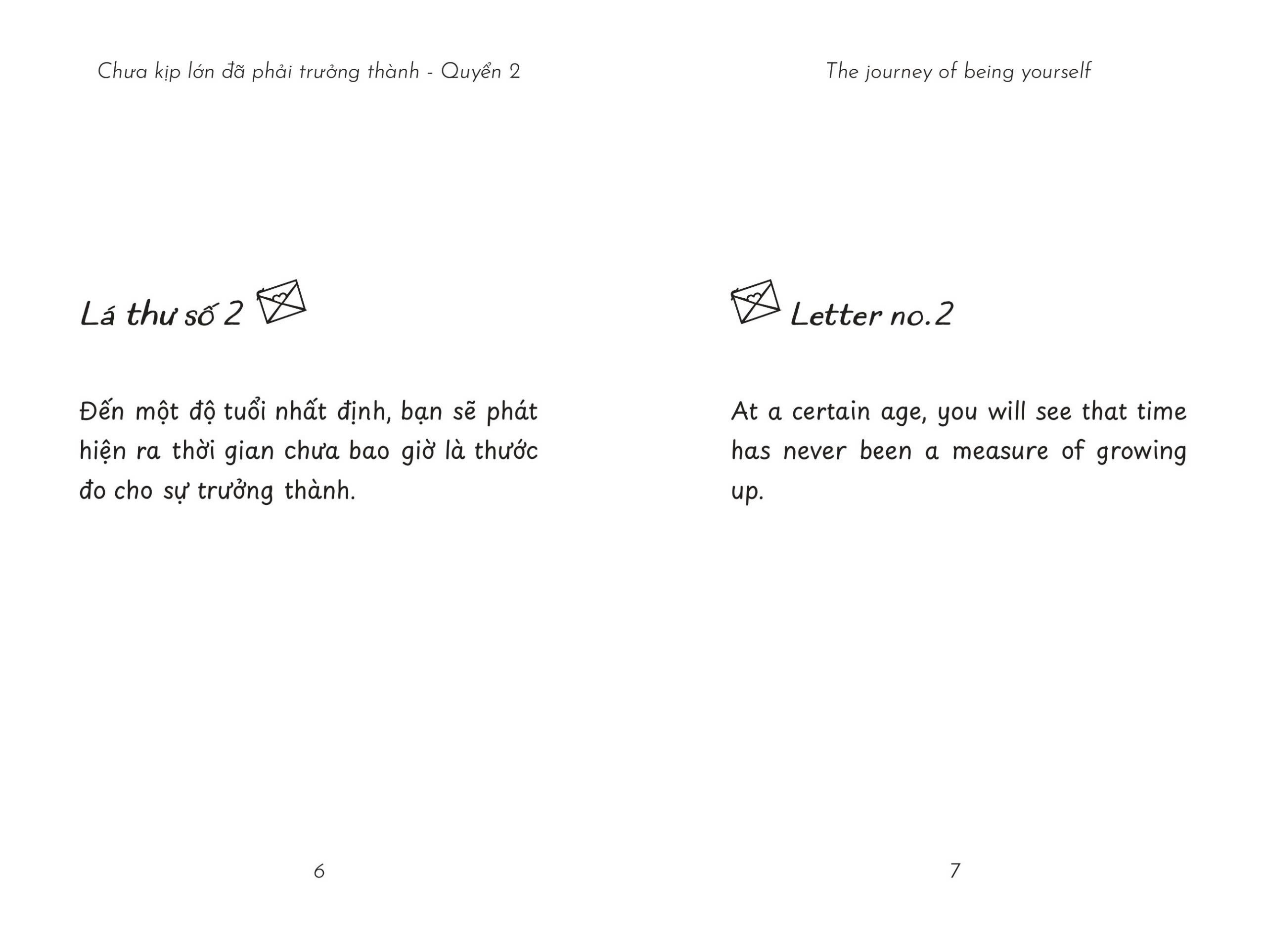 the journey of being yourself - chưa kịp lớn đã phải trưởng thành - quyển 2 - phiên bản song ngữ việt-anh