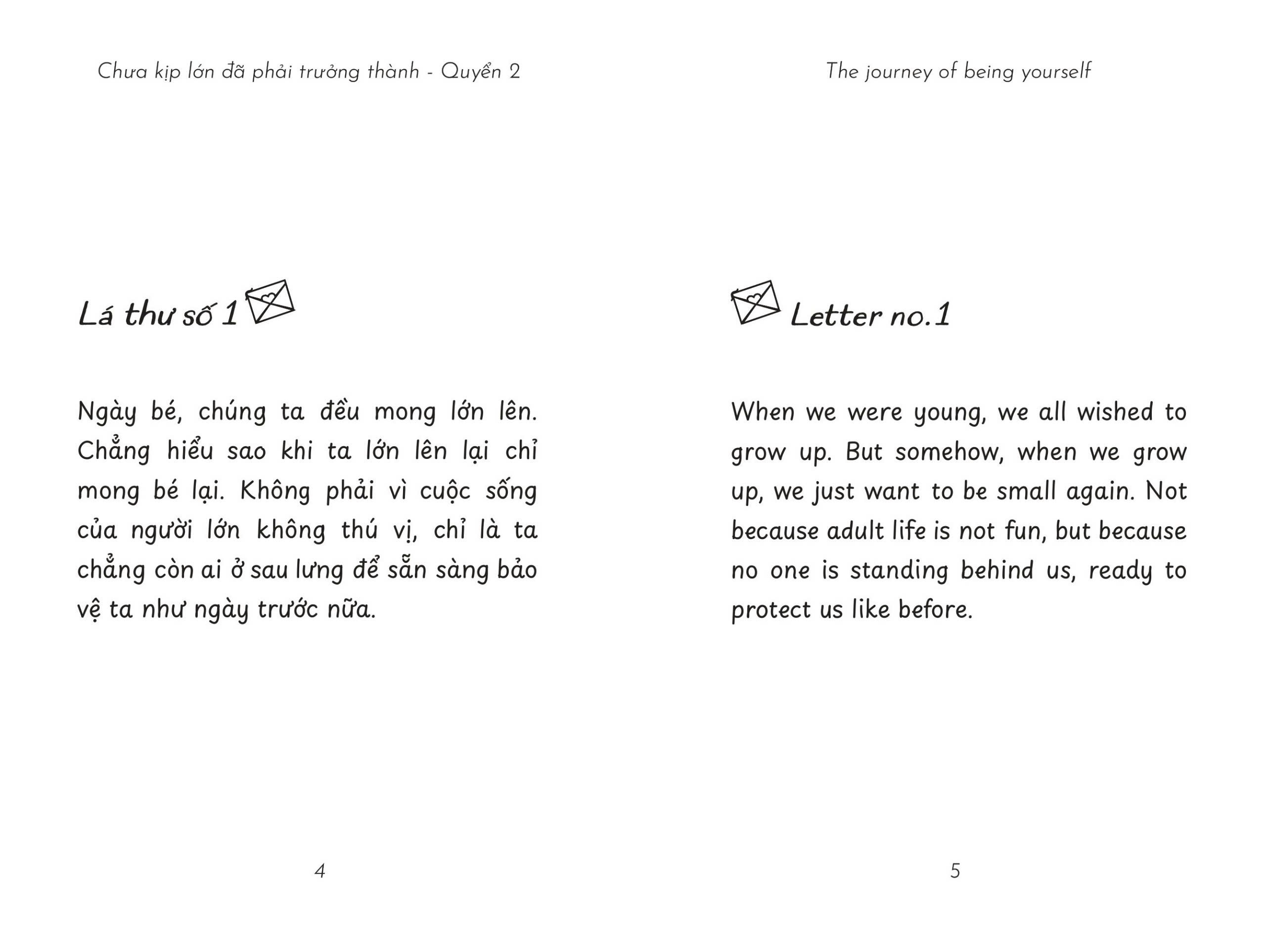 the journey of being yourself - chưa kịp lớn đã phải trưởng thành - quyển 2 - phiên bản song ngữ việt-anh