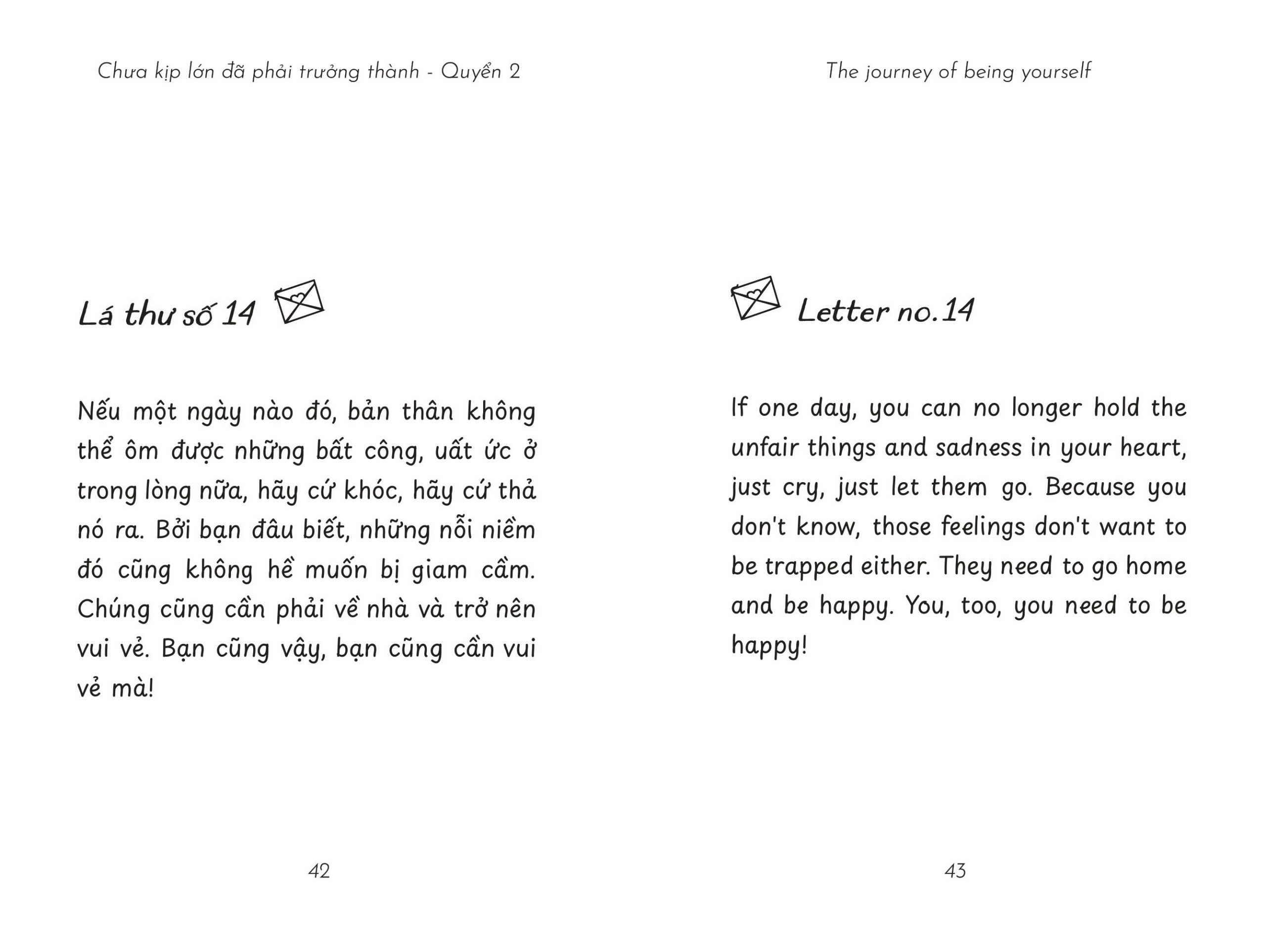 the journey of being yourself - chưa kịp lớn đã phải trưởng thành - quyển 2 - phiên bản song ngữ việt-anh