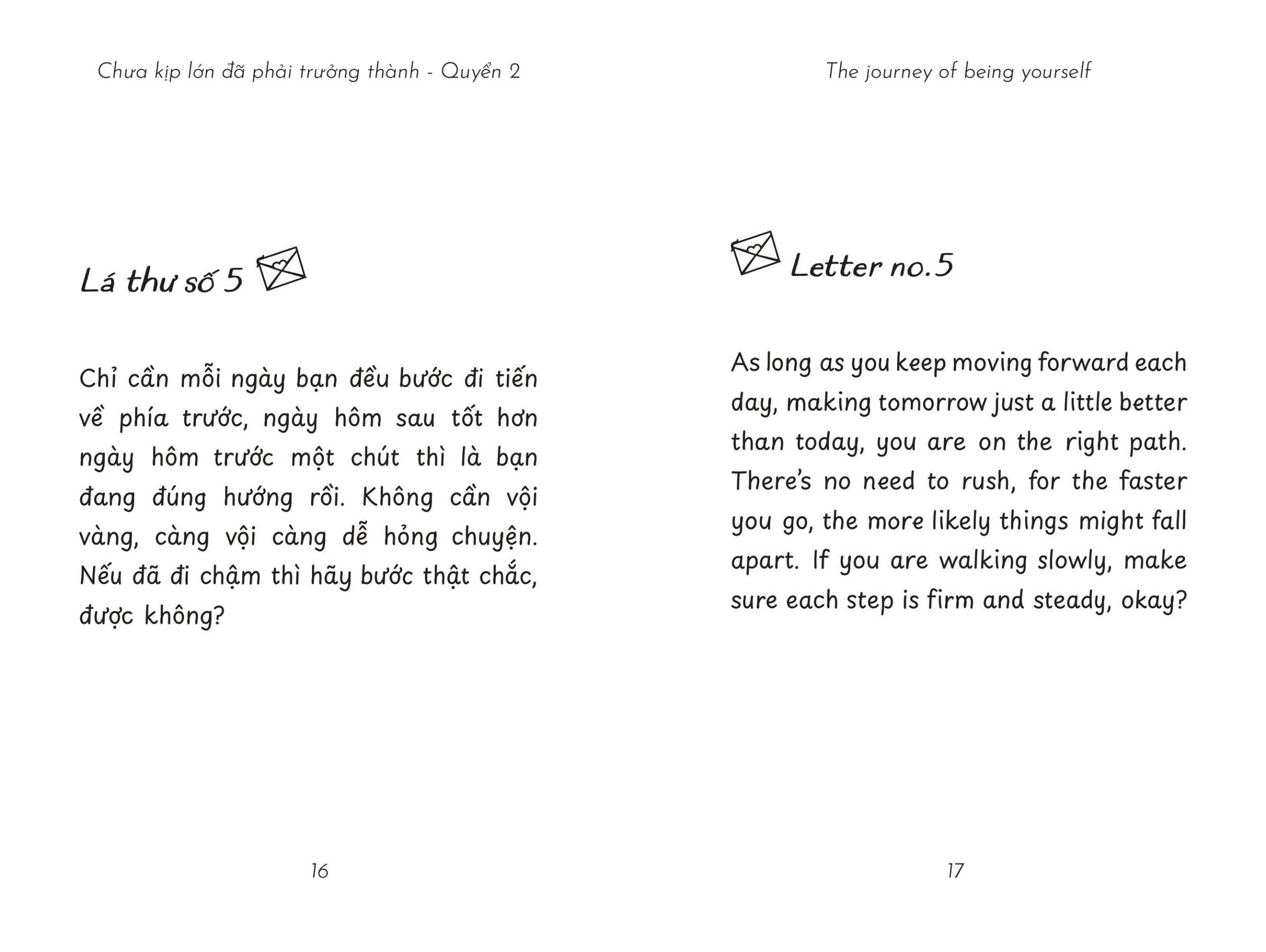 the journey of being yourself - chưa kịp lớn đã phải trưởng thành - quyển 2 - phiên bản song ngữ việt-anh