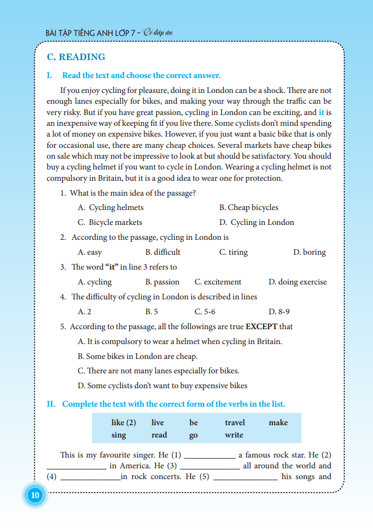 the langmaster - bài tập tiếng anh lớp 7 - có đáp án (tái bản 2021)