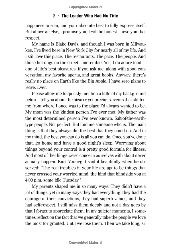 the leader who had no title: a modern fable on real success in business and in life