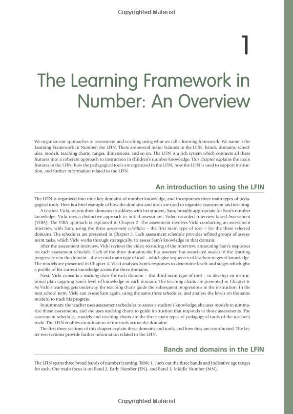 the learning framework in number: pedagogical tools for assessment and instruction (math recovery)