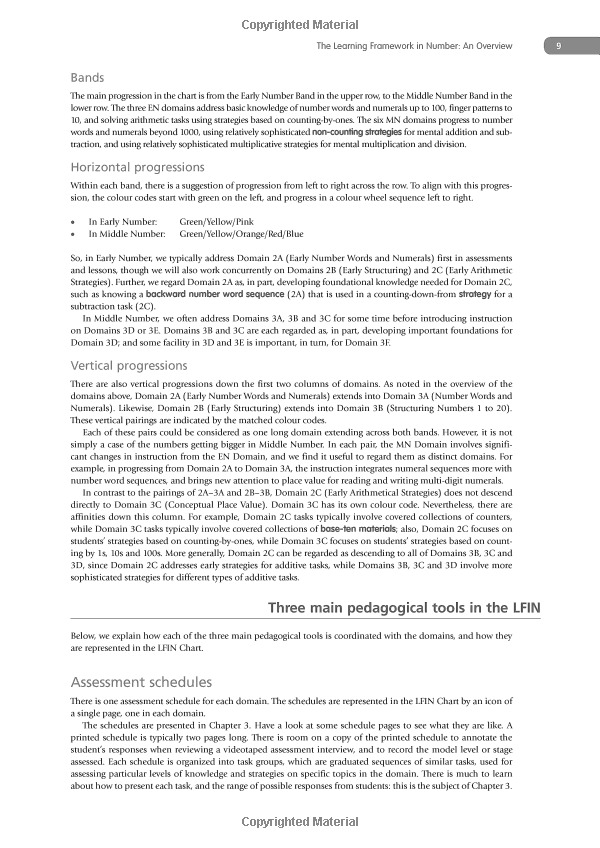 the learning framework in number: pedagogical tools for assessment and instruction (math recovery)