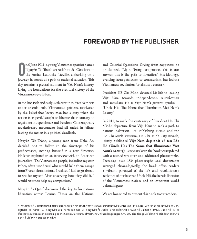 the legacy of hồ chí minh - uncle hồ - the name that illuminates việt nam's beauty - bìa cứng