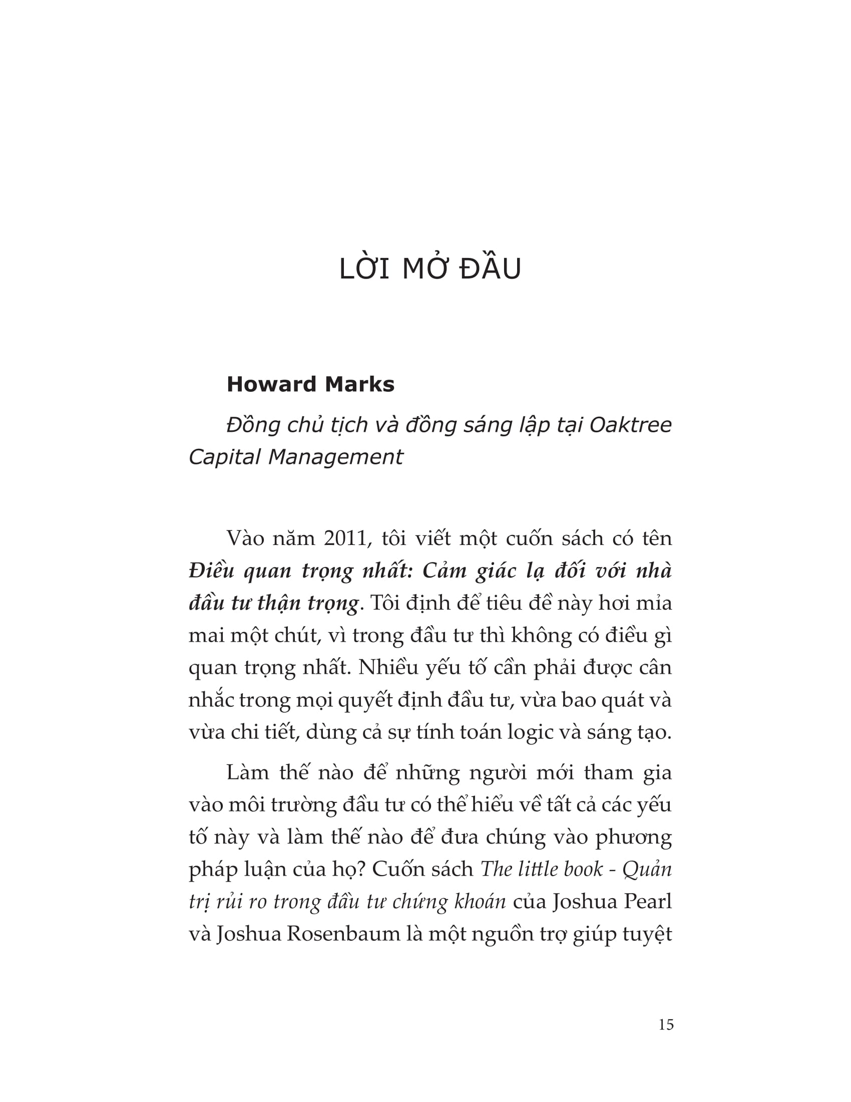 the little book - quản trị rủi ro trong đầu tư chứng khoán