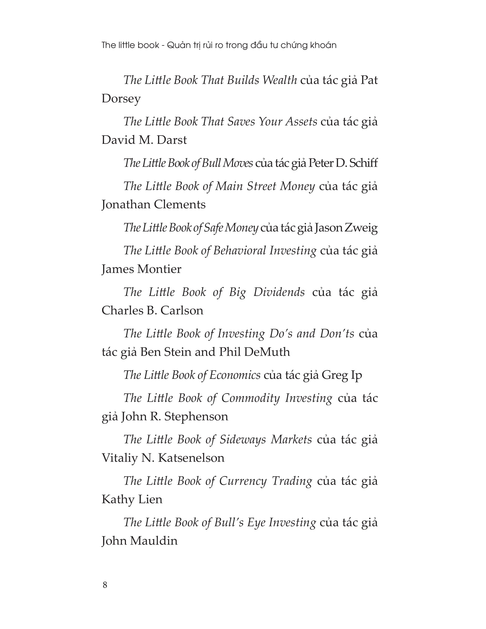 the little book - quản trị rủi ro trong đầu tư chứng khoán