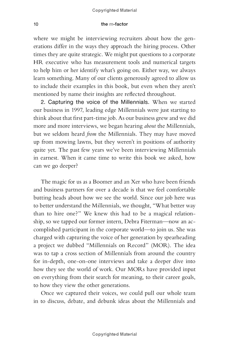 the m-factor: how the millennial generation is rocking the workplace