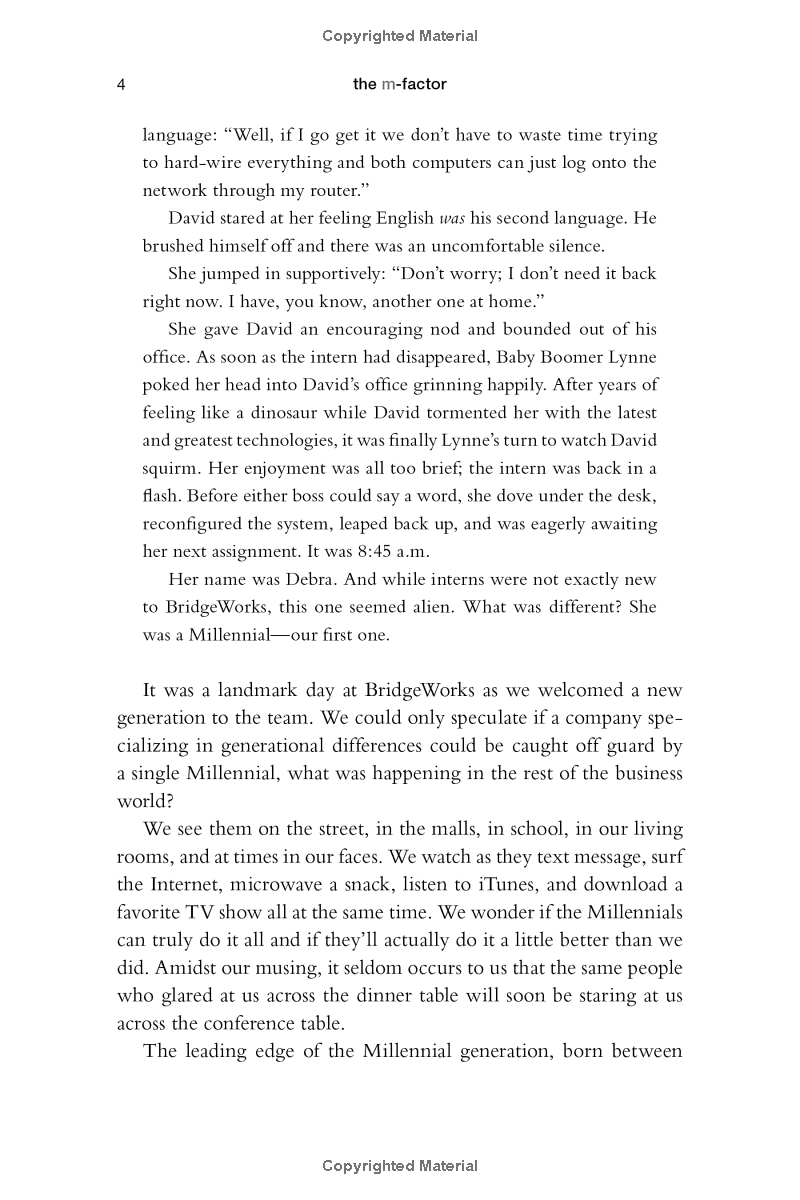 the m-factor: how the millennial generation is rocking the workplace