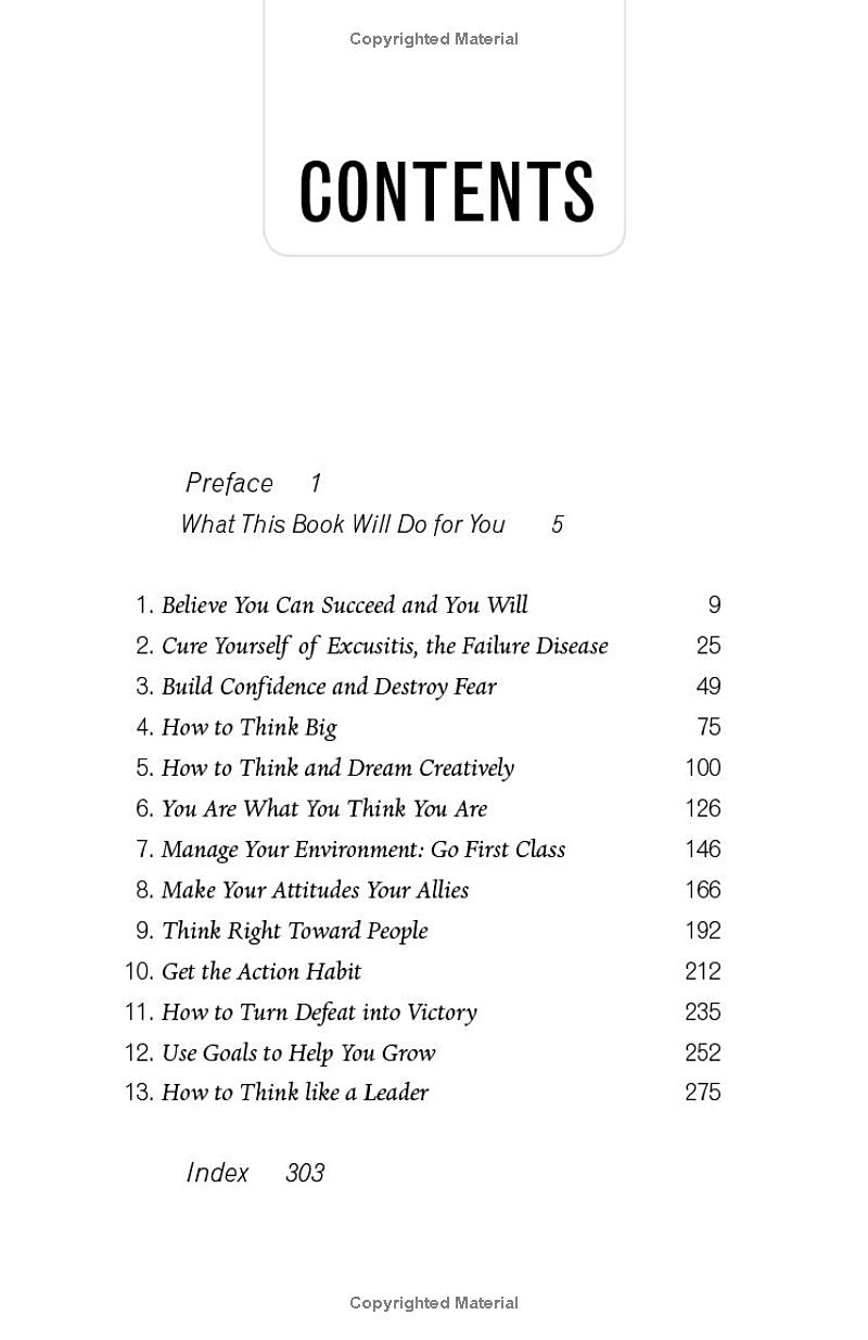 the magic of thinking big - the true secret of success