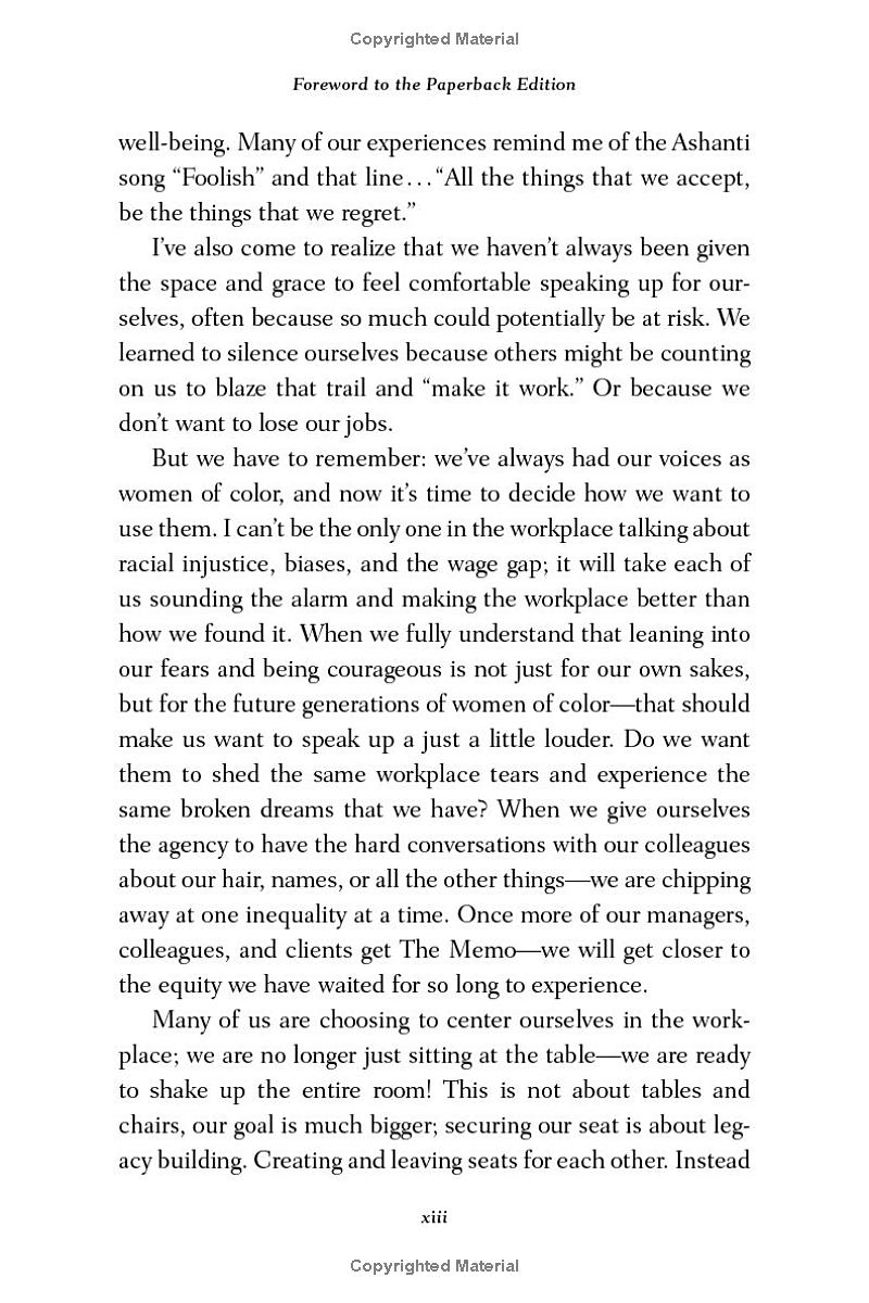 the memo : what women of color need to know to secure a seat at the table