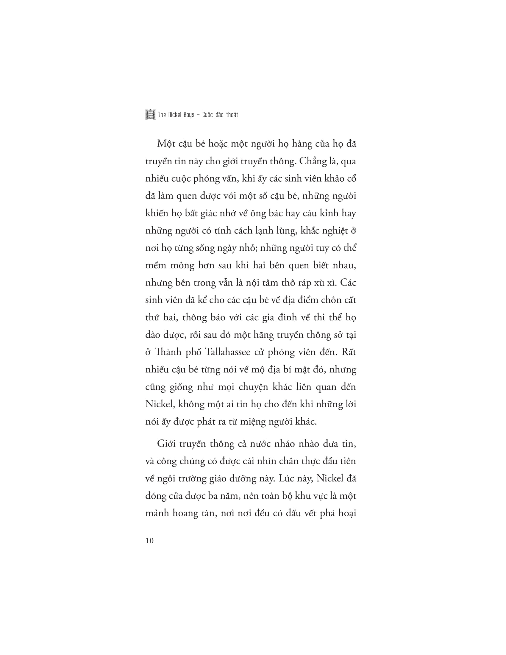 the nickel boys - cuộc đào thoát