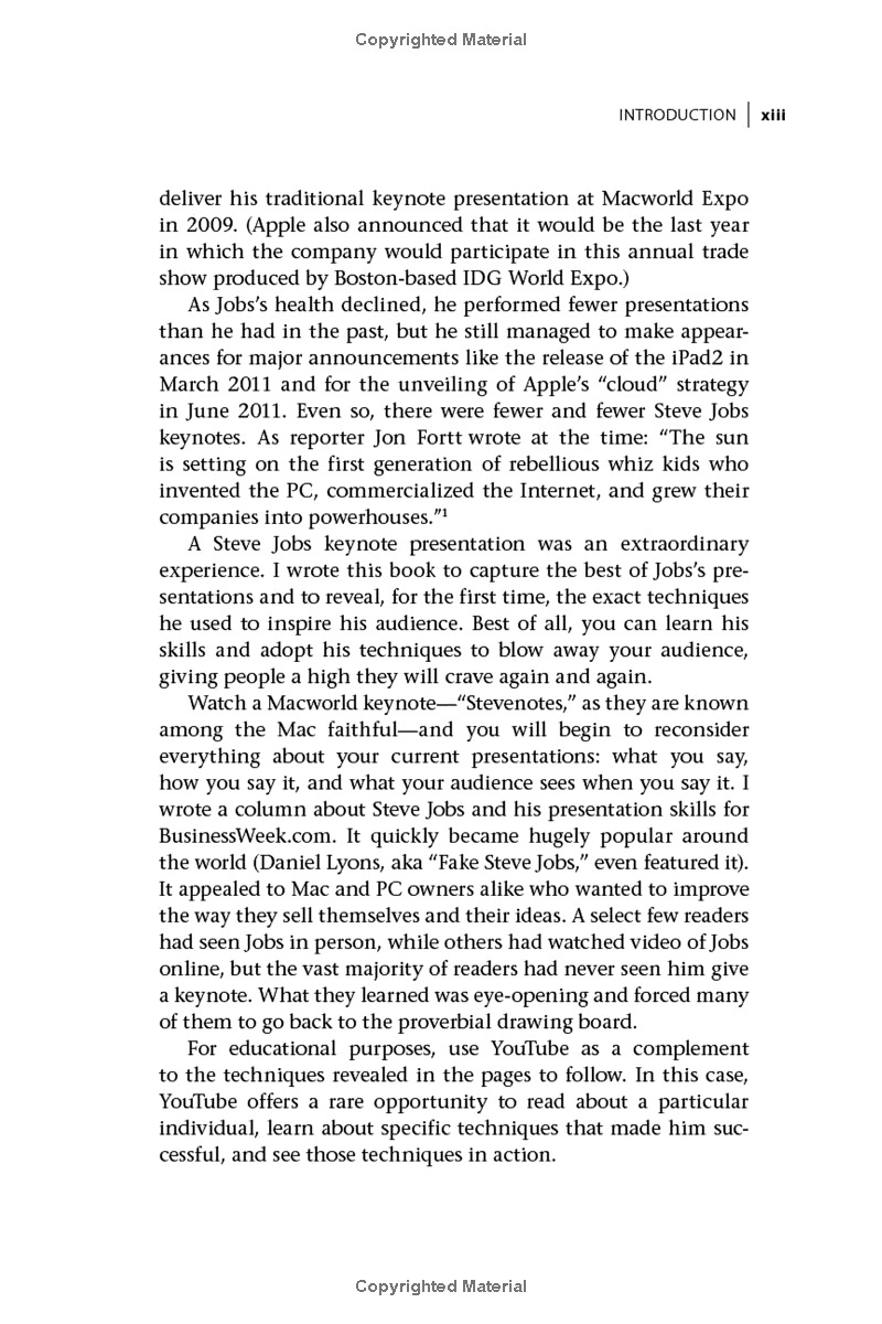 the presentation secrets of steve jobs: how to be insanely great in front of any audience