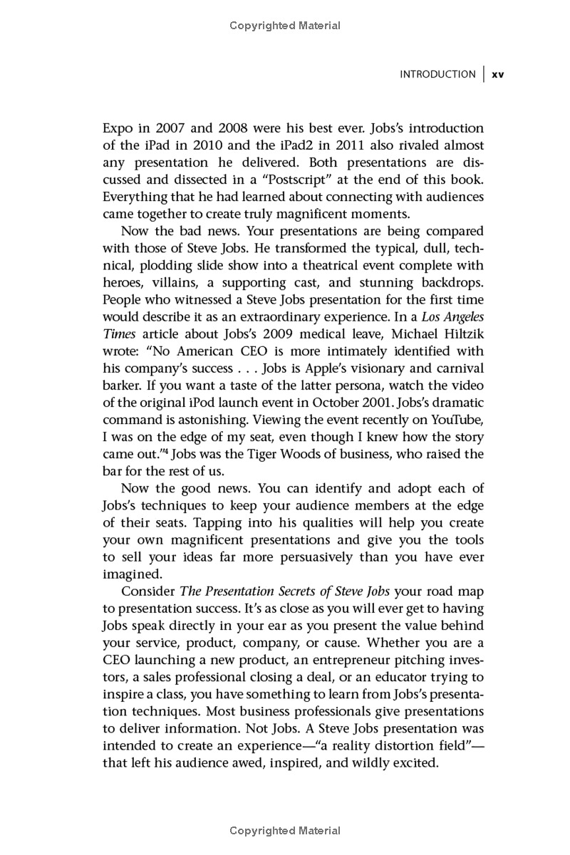 the presentation secrets of steve jobs: how to be insanely great in front of any audience