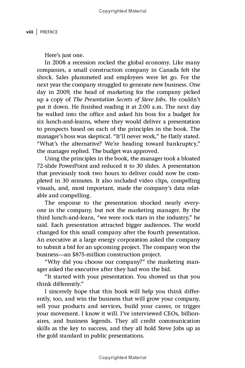 the presentation secrets of steve jobs: how to be insanely great in front of any audience