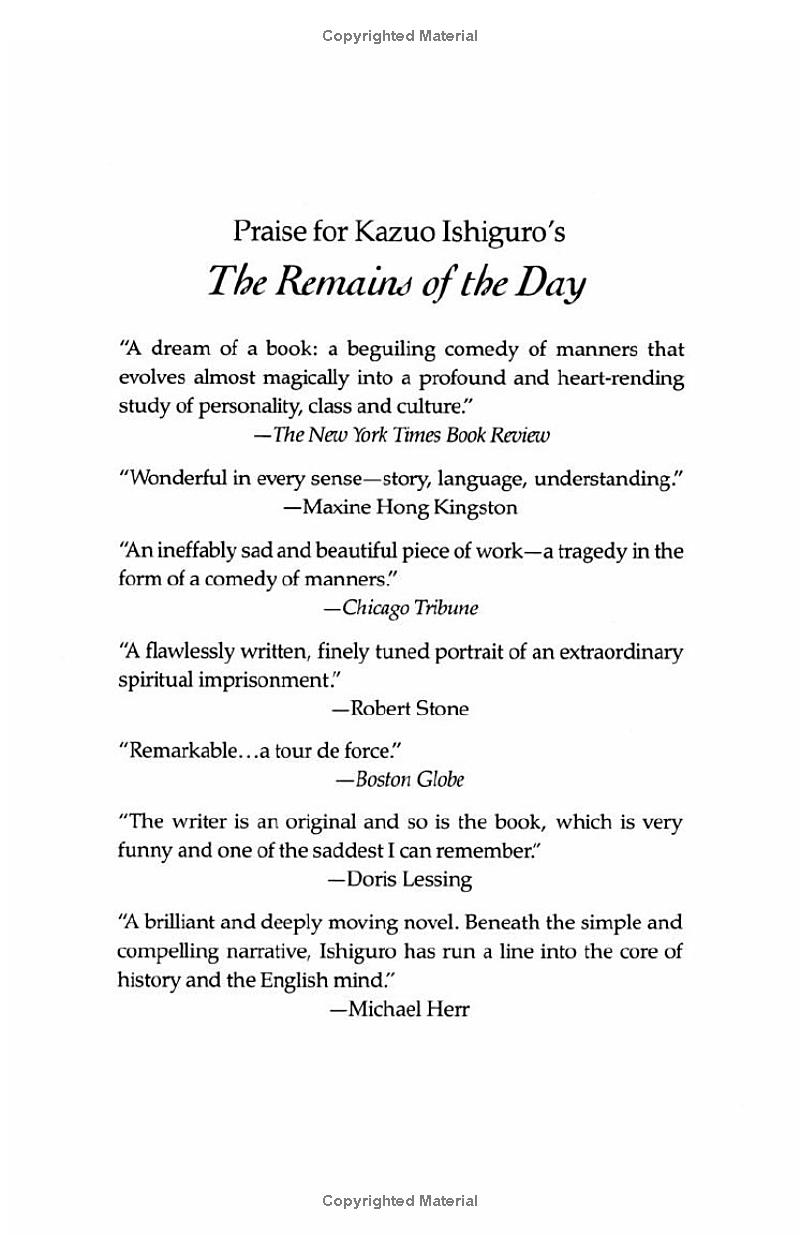 the remains of the day (vintage international)