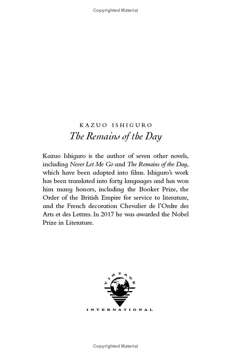 the remains of the day (vintage international)