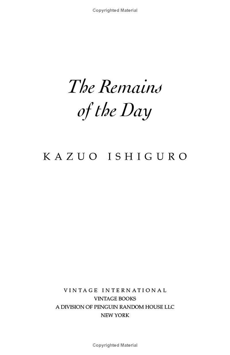 the remains of the day (vintage international)
