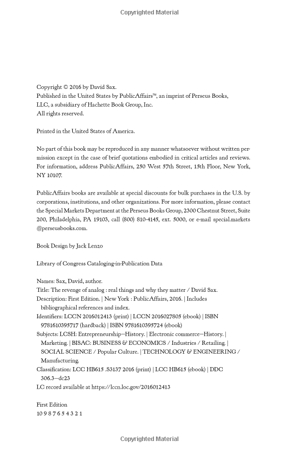 the revenge of analog: real things and why they matter