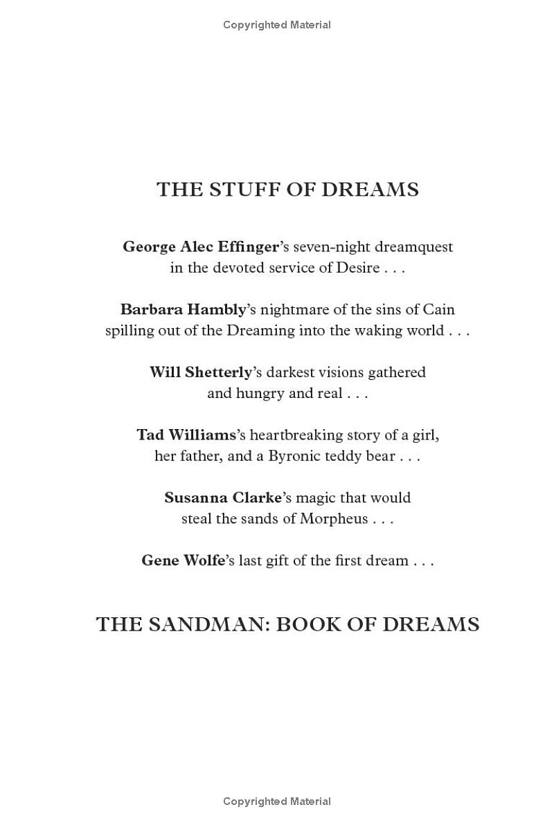 the sandman book of dreams