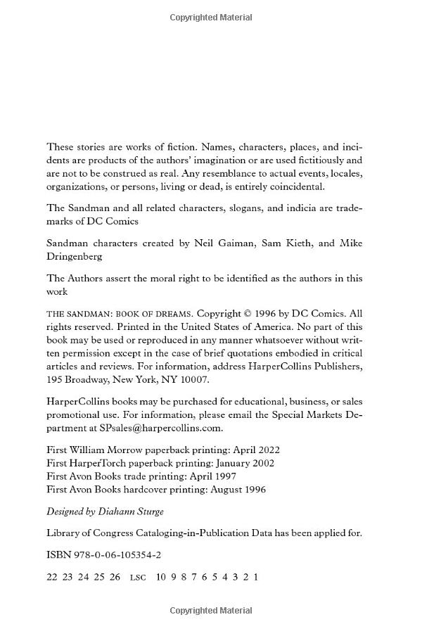 the sandman book of dreams