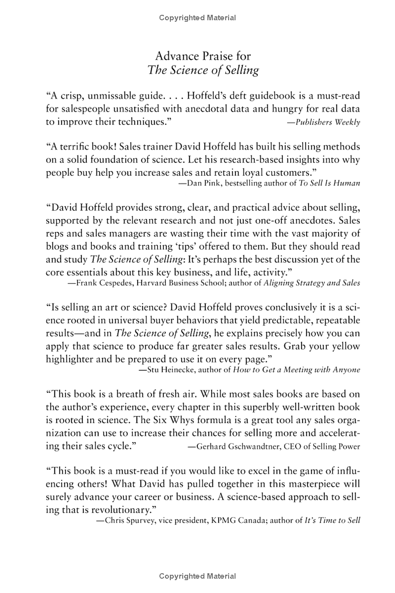 the science of selling: proven strategies to make your pitch, influence decisions, and close the deal