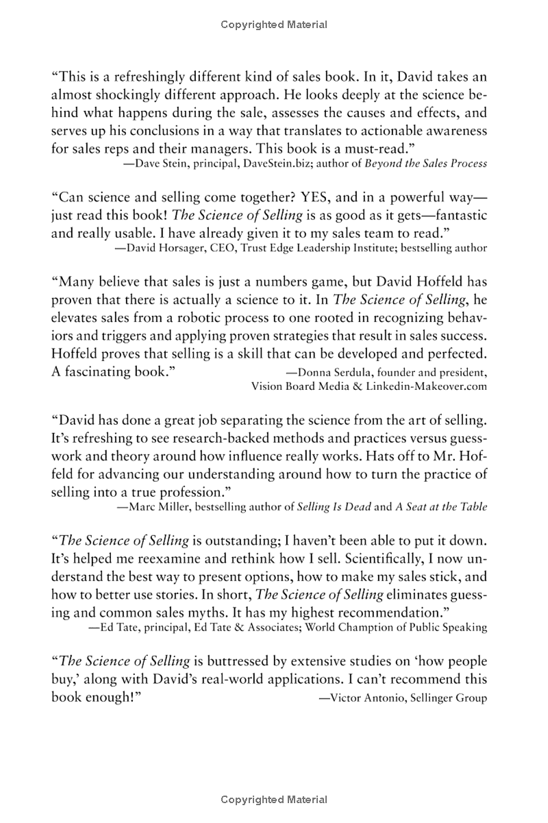 the science of selling: proven strategies to make your pitch, influence decisions, and close the deal