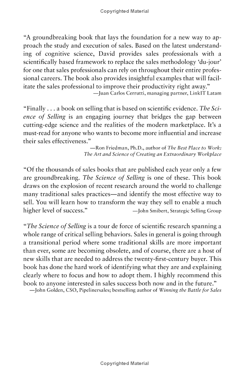 the science of selling: proven strategies to make your pitch, influence decisions, and close the deal