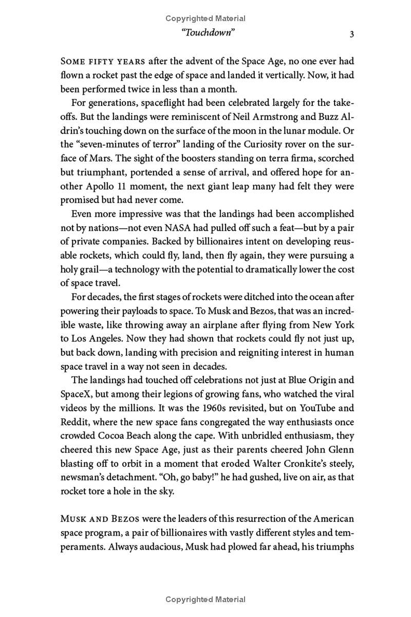 the space barons: elon musk, jeff bezos, and the quest to colonize the cosmos