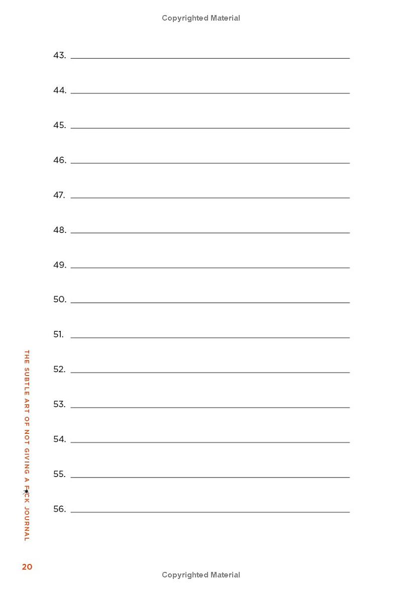 the subtle art of not giving a f*ck journal