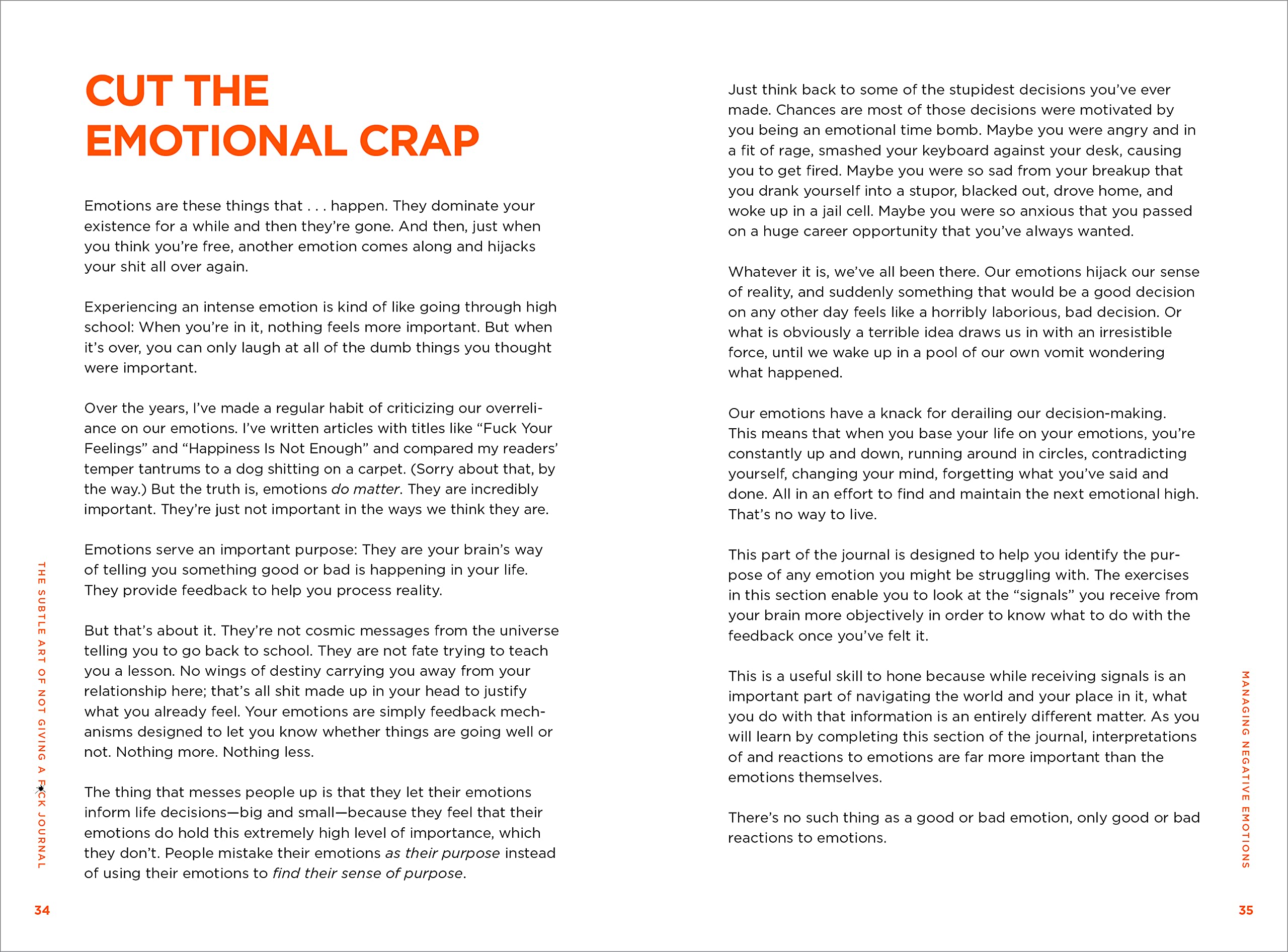 the subtle art of not giving a f*ck journal