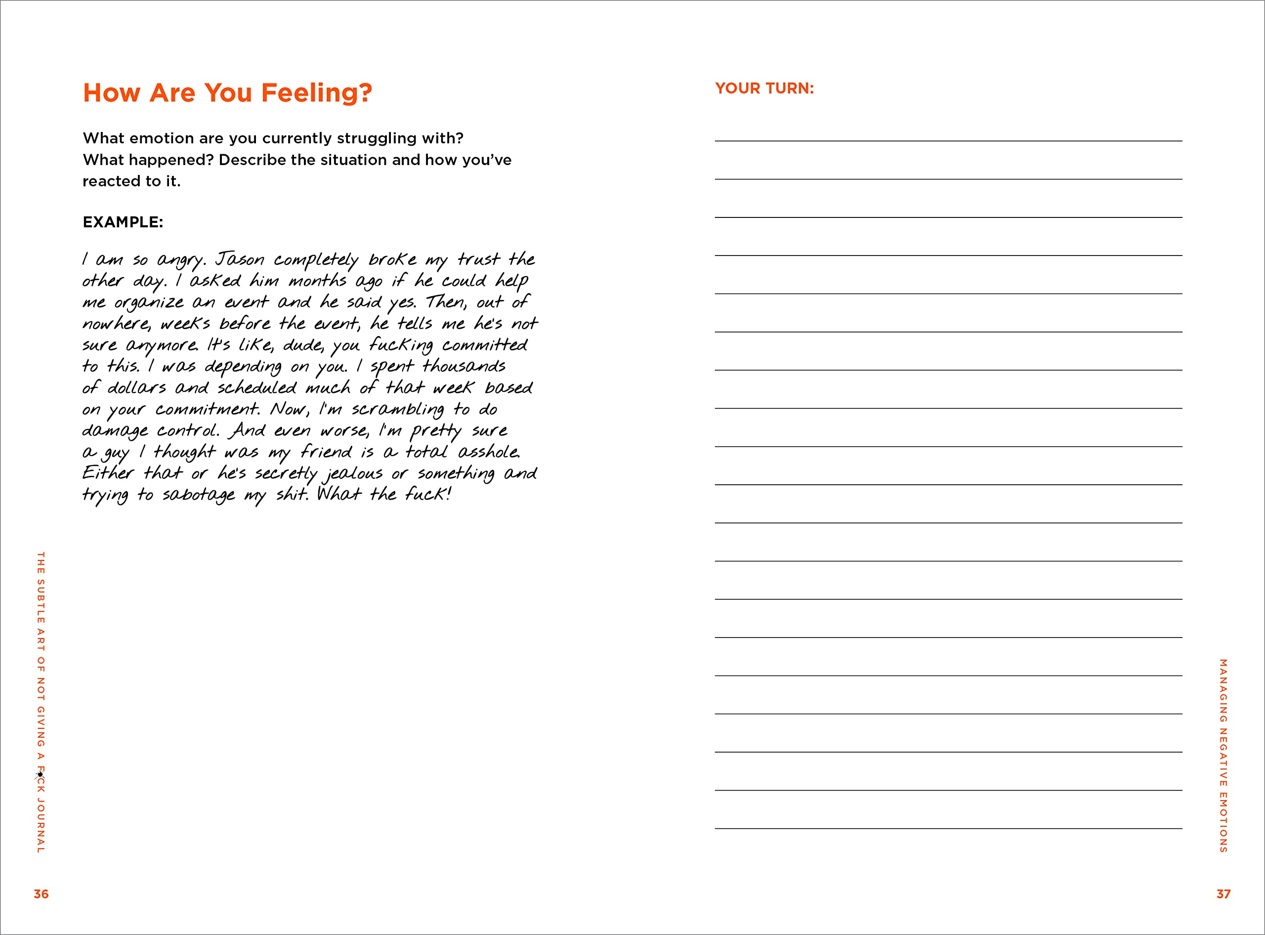 the subtle art of not giving a f*ck journal