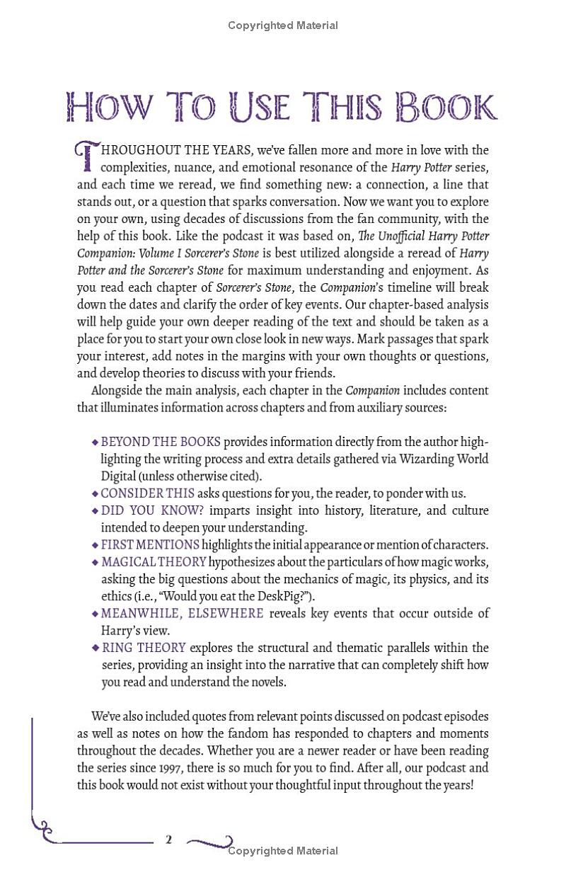 the unofficial harry potter companion volume 1: sorcerer's stone: an in-depth exploration