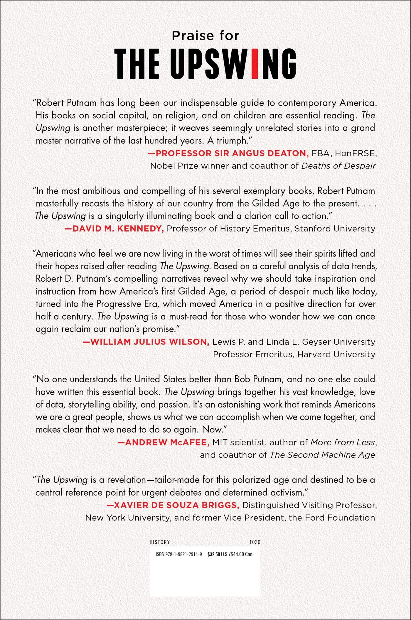 the upswing: how america came together a century ago and how we can do it again