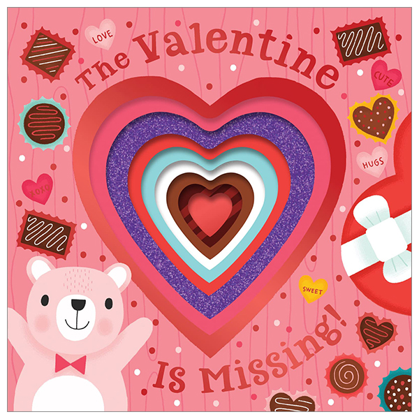 the valentine is missing! board book with cut-out reveals