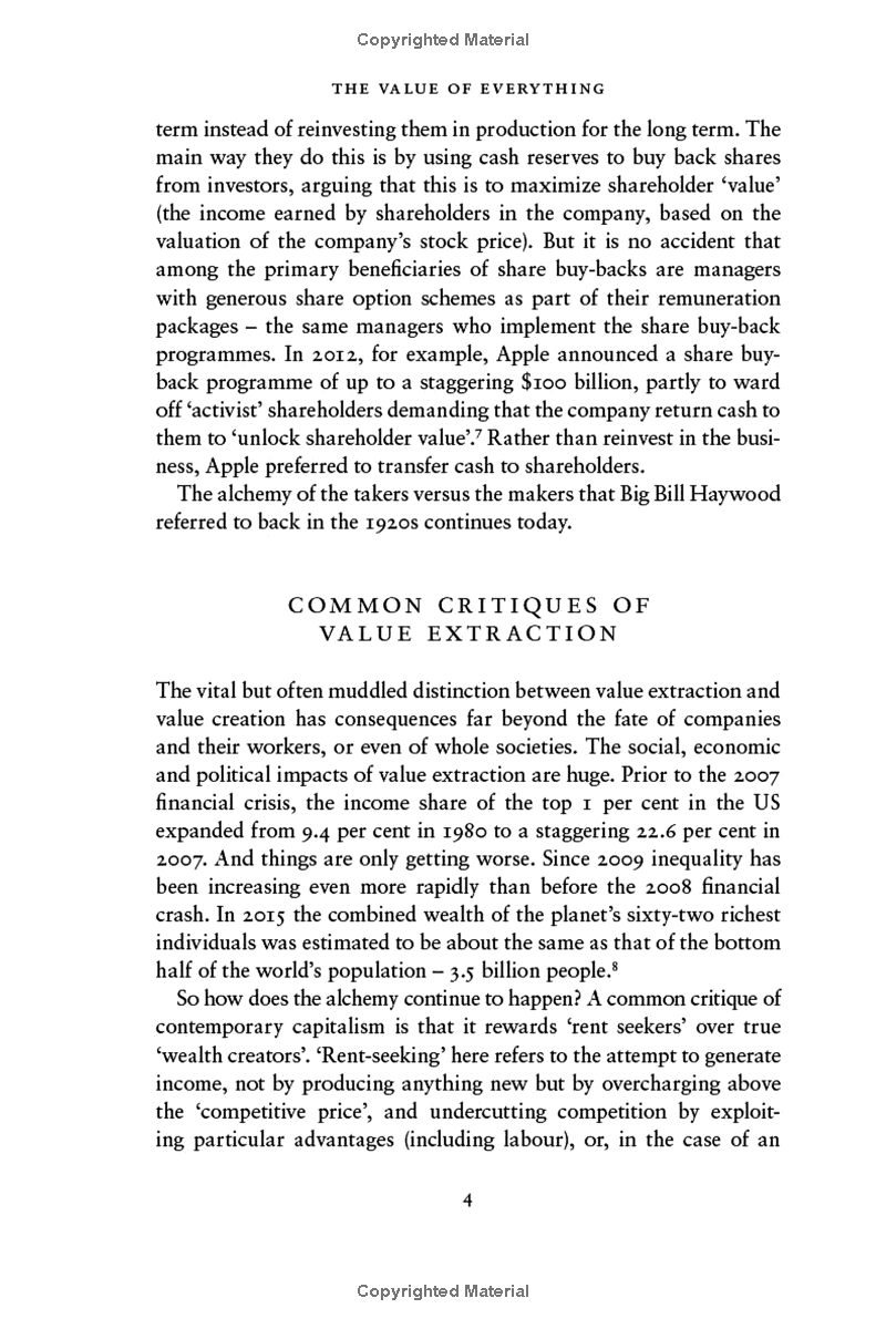 the value of everything: making and taking in the global economy