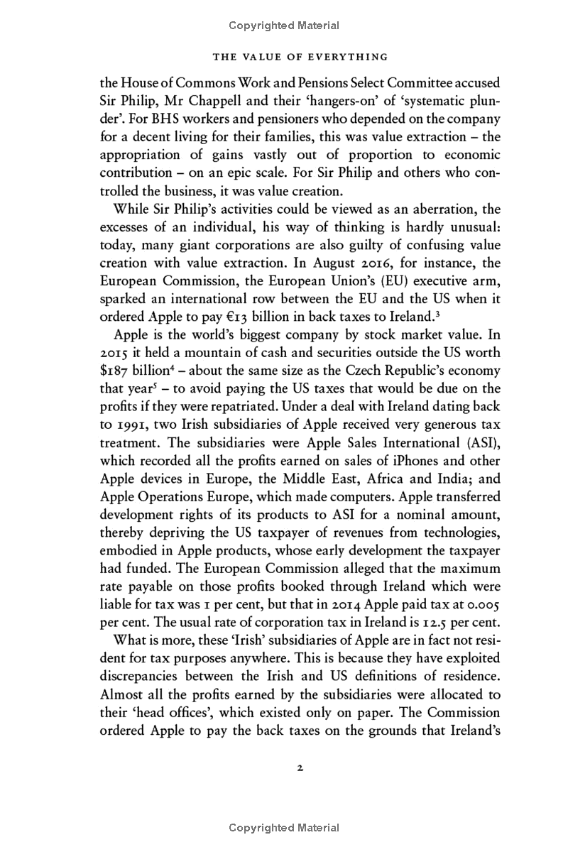 the value of everything: making and taking in the global economy